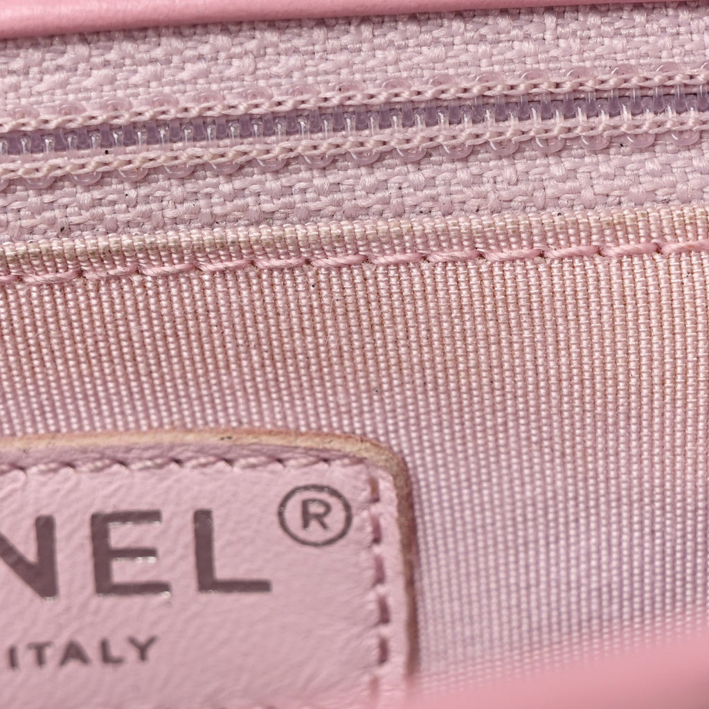 Calfskin Stitched Small Ring My Bag Flap Crossbody Pink