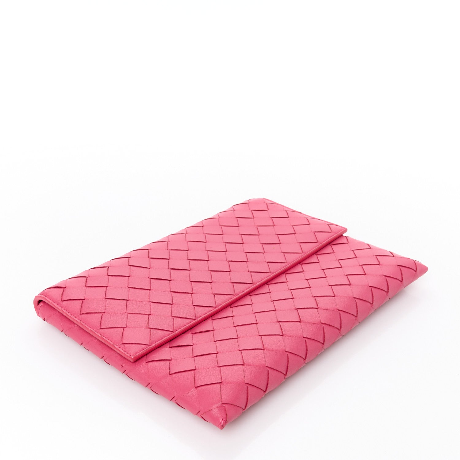 Nappa Intrecciato Flap Pouch Cranberry
