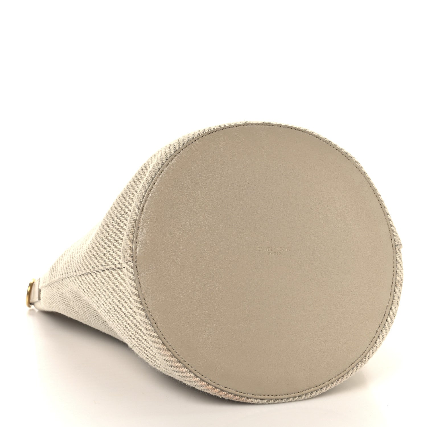 Diagonal Canvas Calfskin Rive Gauche Bucket Bag Beige
