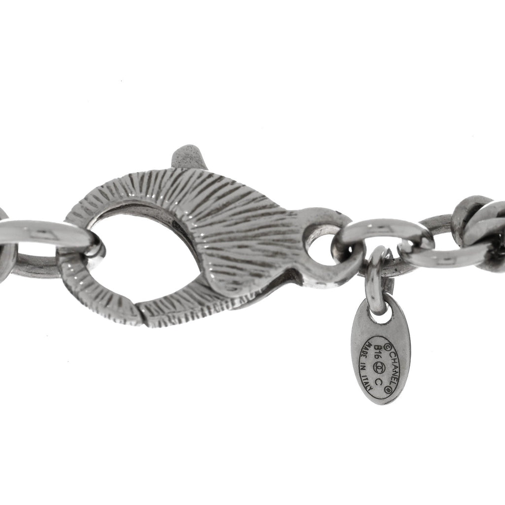 Crystal CC Multi Strand Chain Necklace Silver