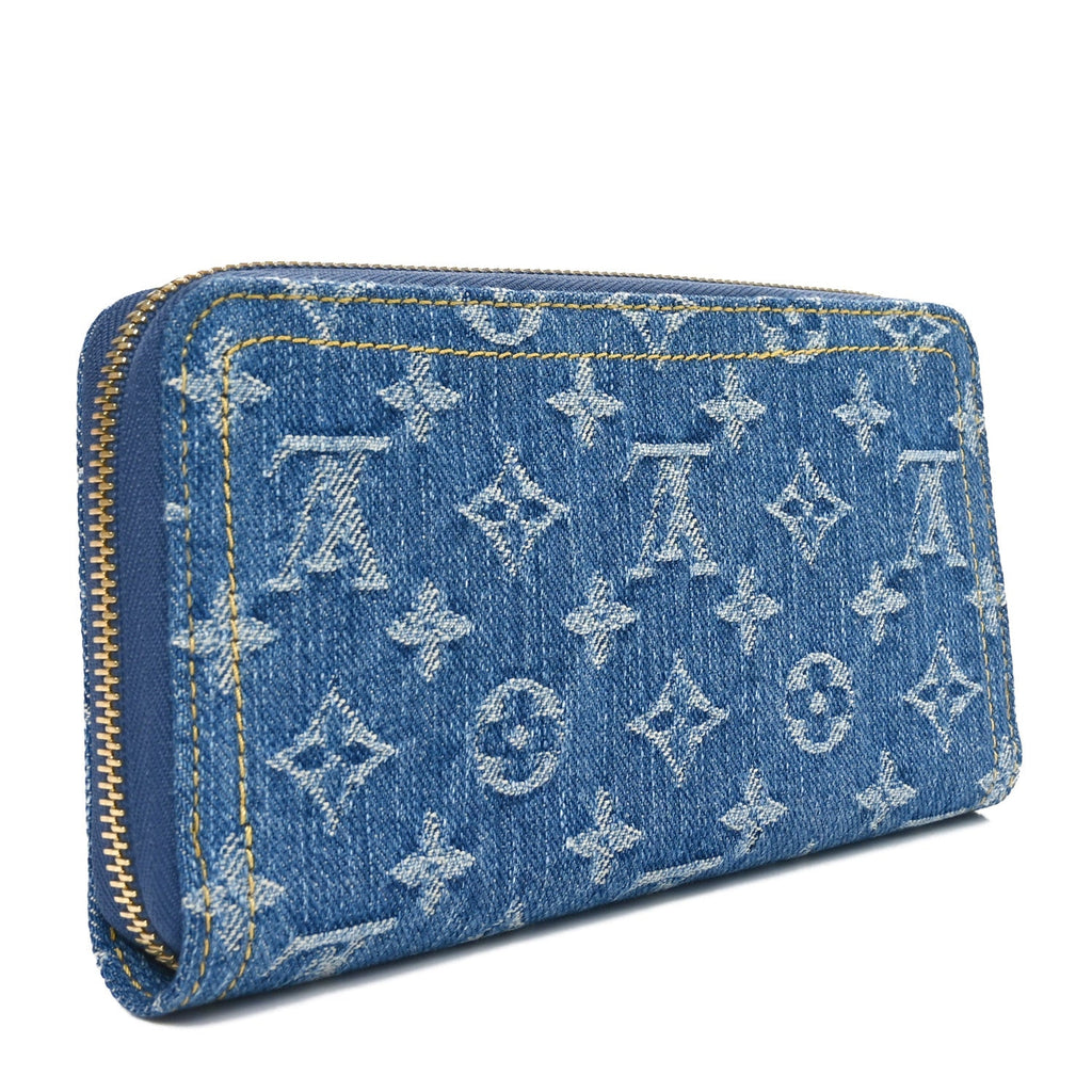 LV X TM Monogram Denim Cerises Zippy Wallet Blue