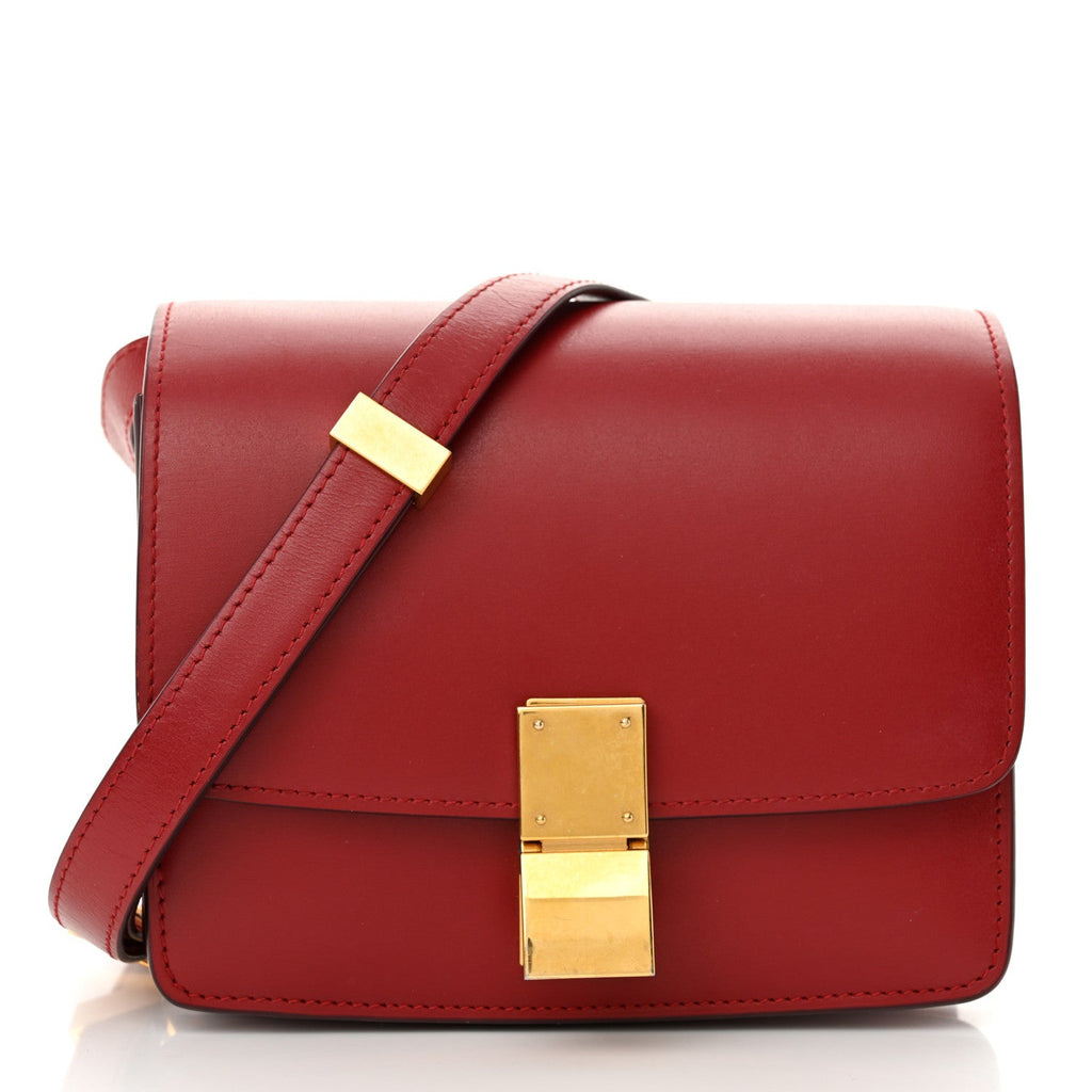 Smooth Calfskin Small Classic Box Flap Bag Red