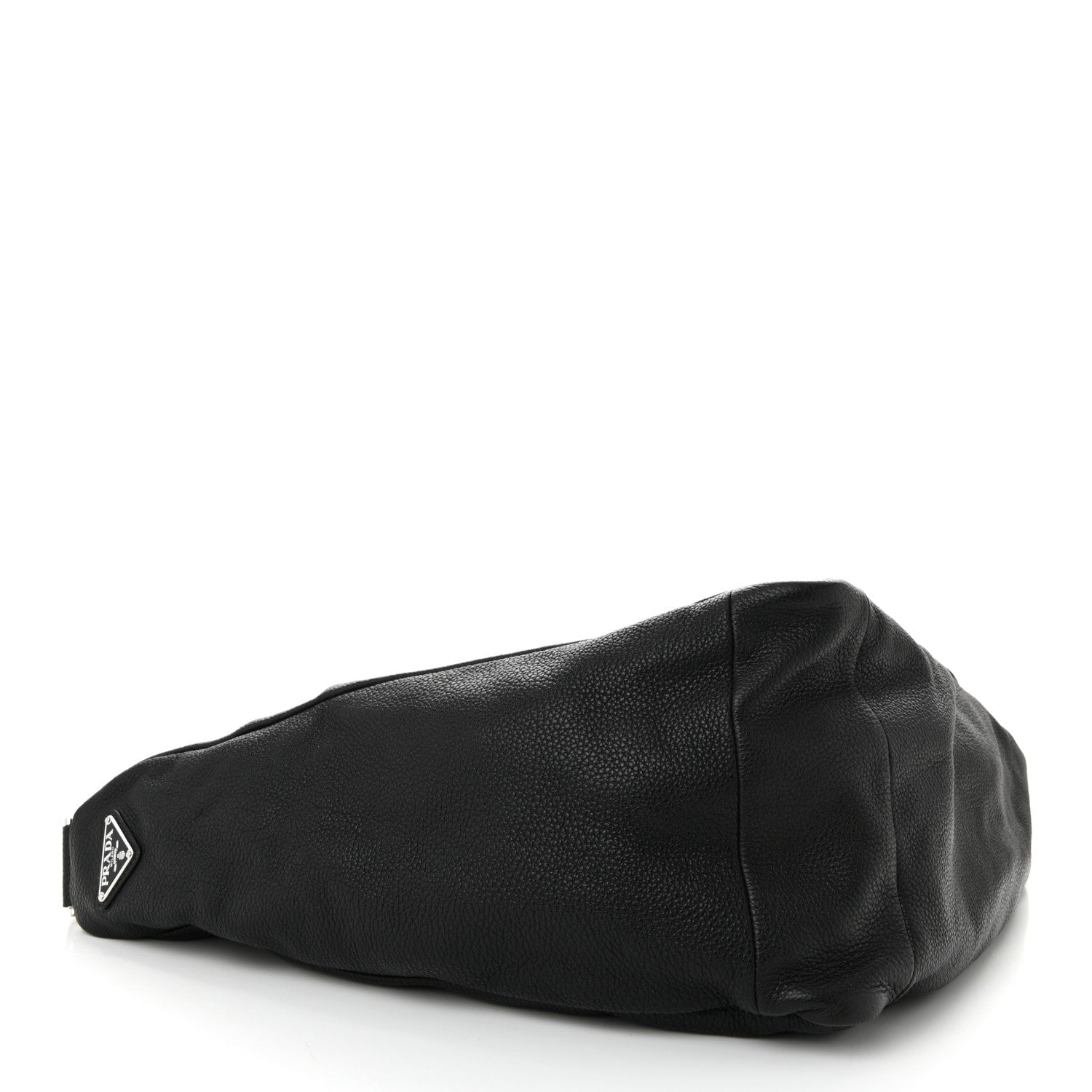 Vitello Daino Triangle Shoulder Bag Black