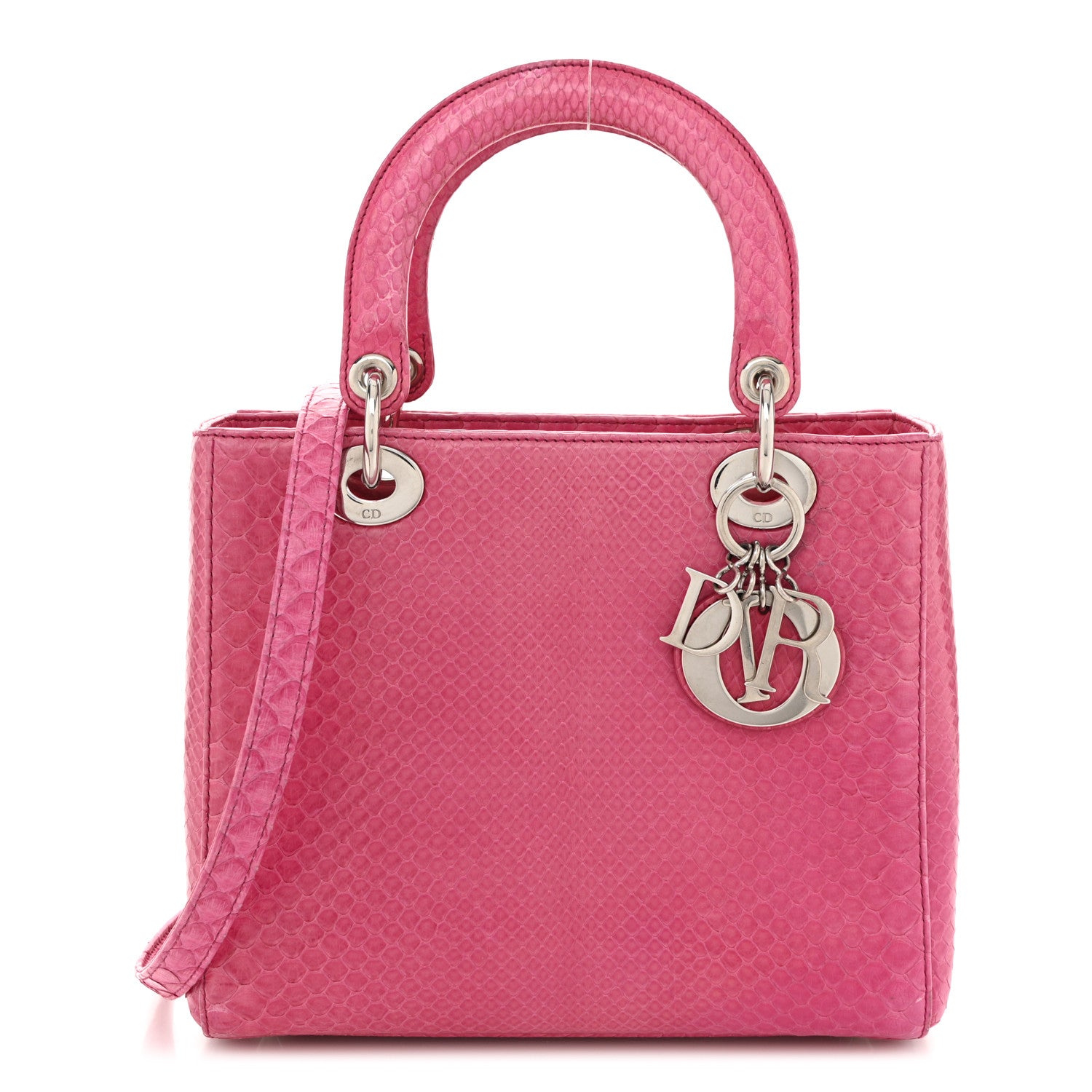 Snakeskin Medium Lady Dior Pink