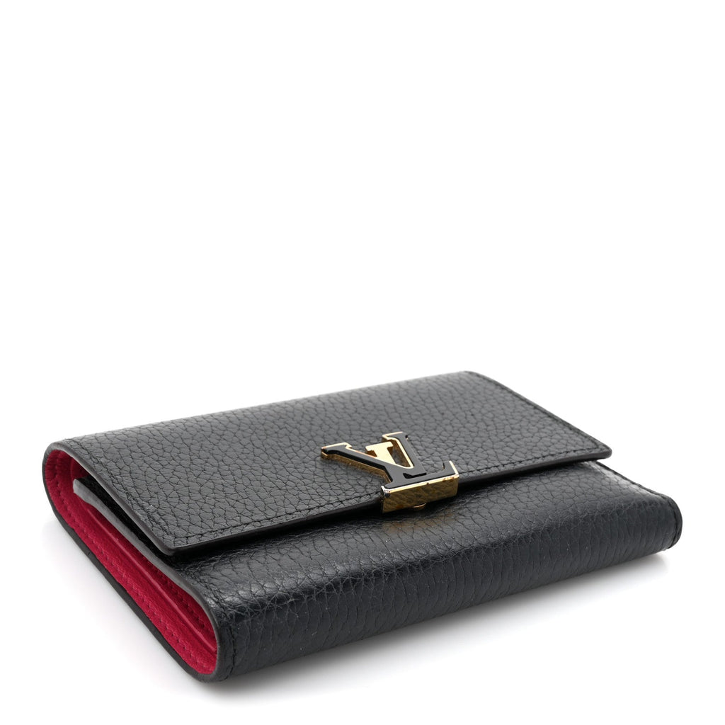 Taurillon Capucines Compact Wallet Black