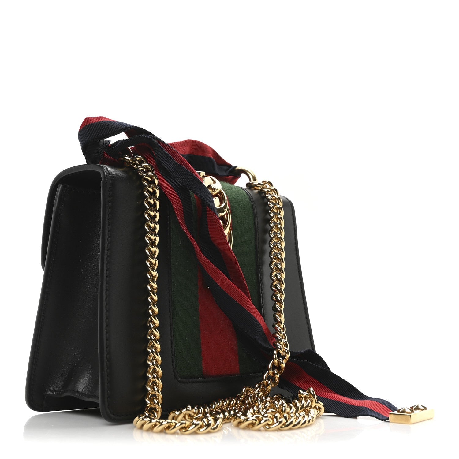 Calfskin Mini Sylvie Chain Shoulder Bag Black