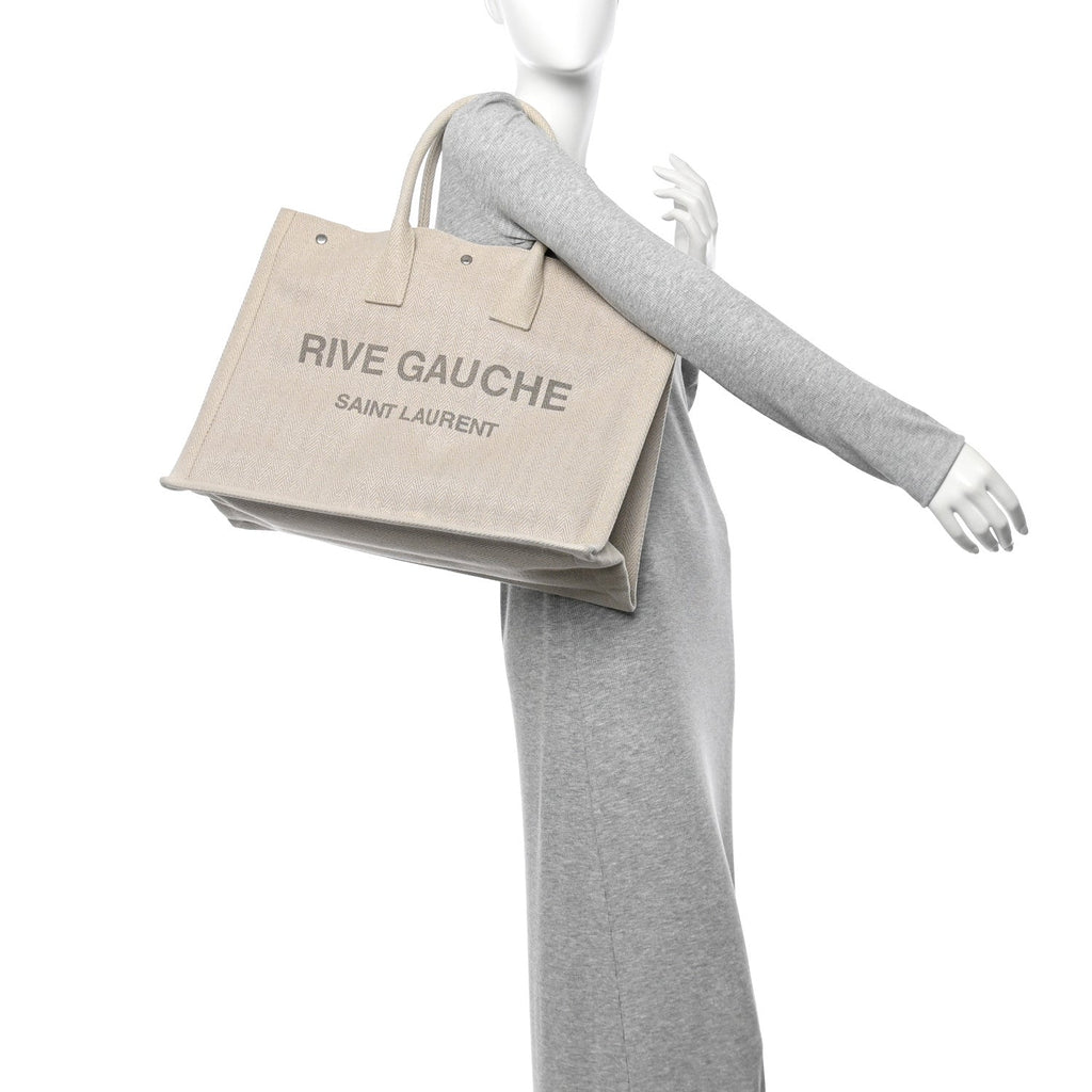 Cotton Linen Rive Gauche Tote Light Shell