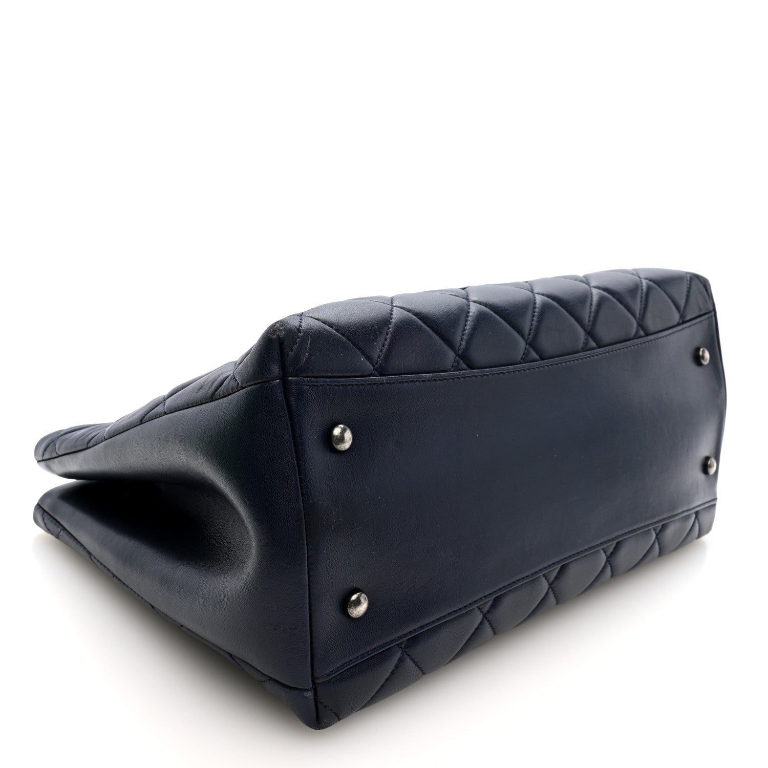 Lambskin Quilted Trendy CC Tote Navy