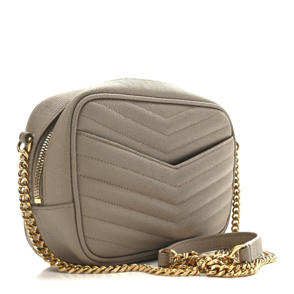Grain De Poudre Matelasse Monogram Mini Lou Camera Bag Dark Beige