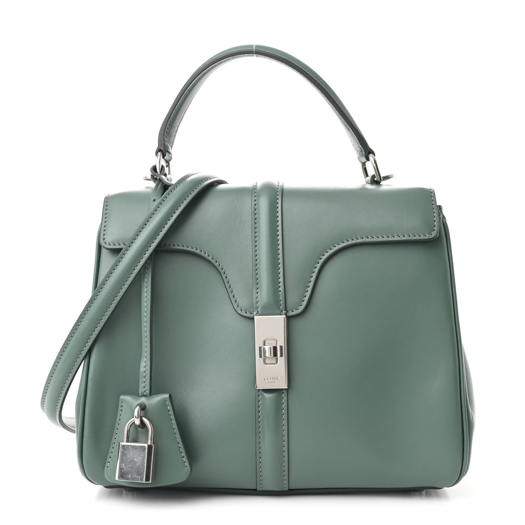 Satinated Calfskin Small 16 Top Handle Bag Celadon