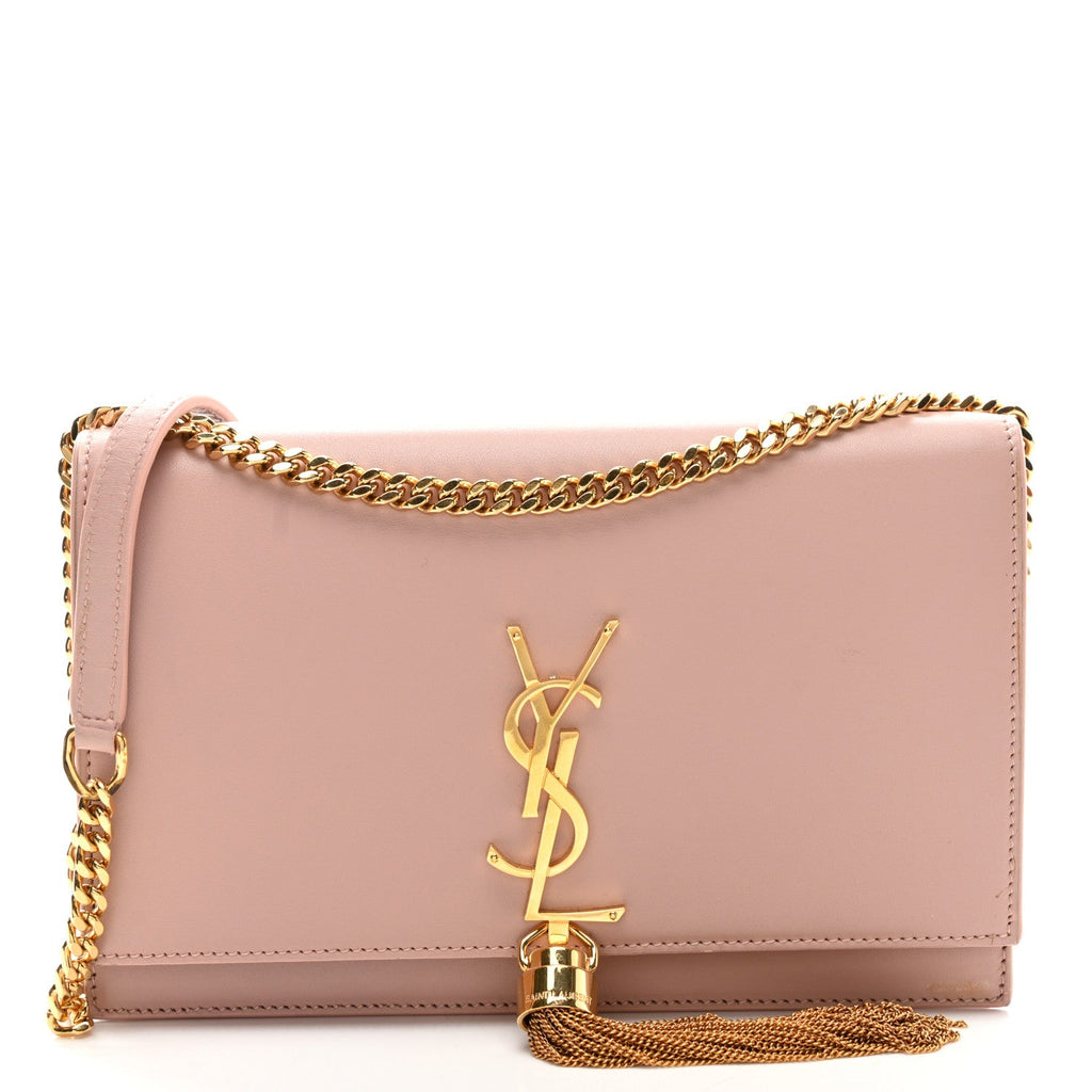 Smooth Calfskin Classic Monogram Kate Tassel Chain Wallet Pink