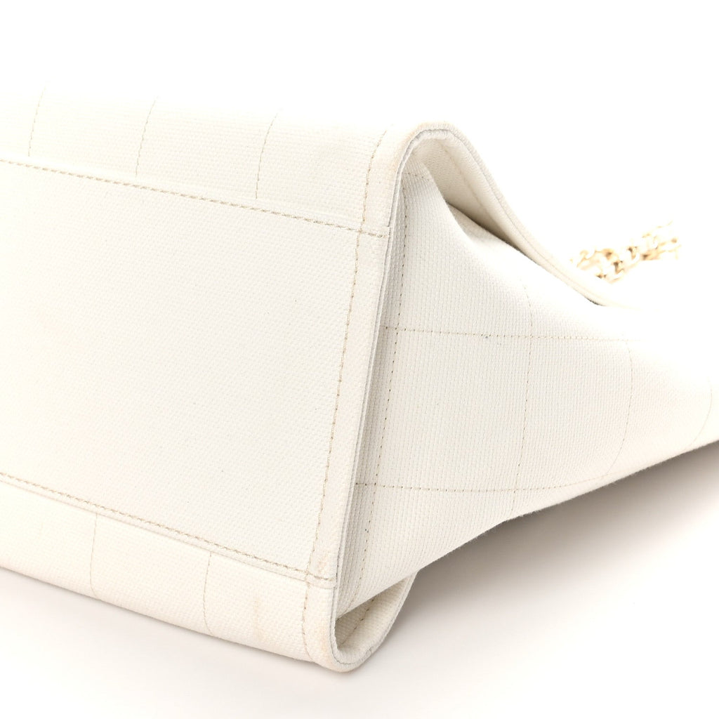 Cotton Medium Deauville Tote White