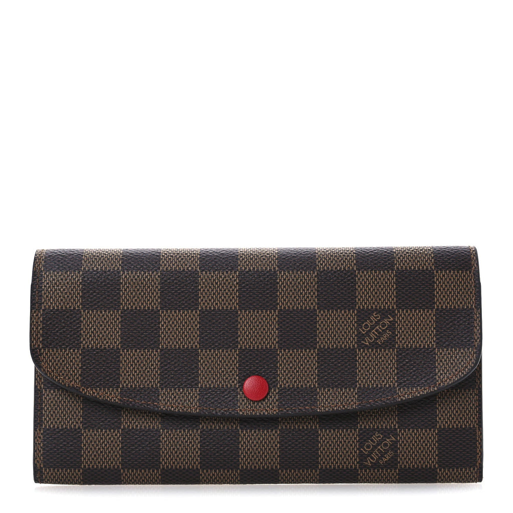 Damier Ebene Emilie Wallet Red