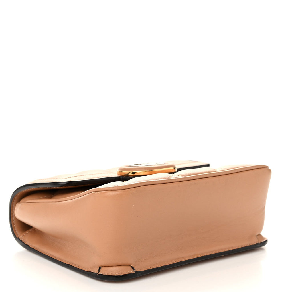 Calfskin Quilted Mini Deco Shoulder Bag Camelia