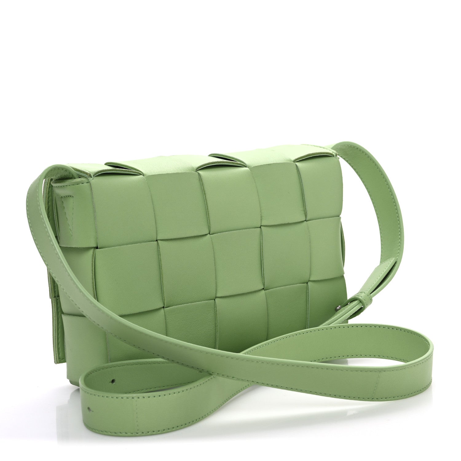 Nappa Maxi Intreccio Cassette Bag Pistachio