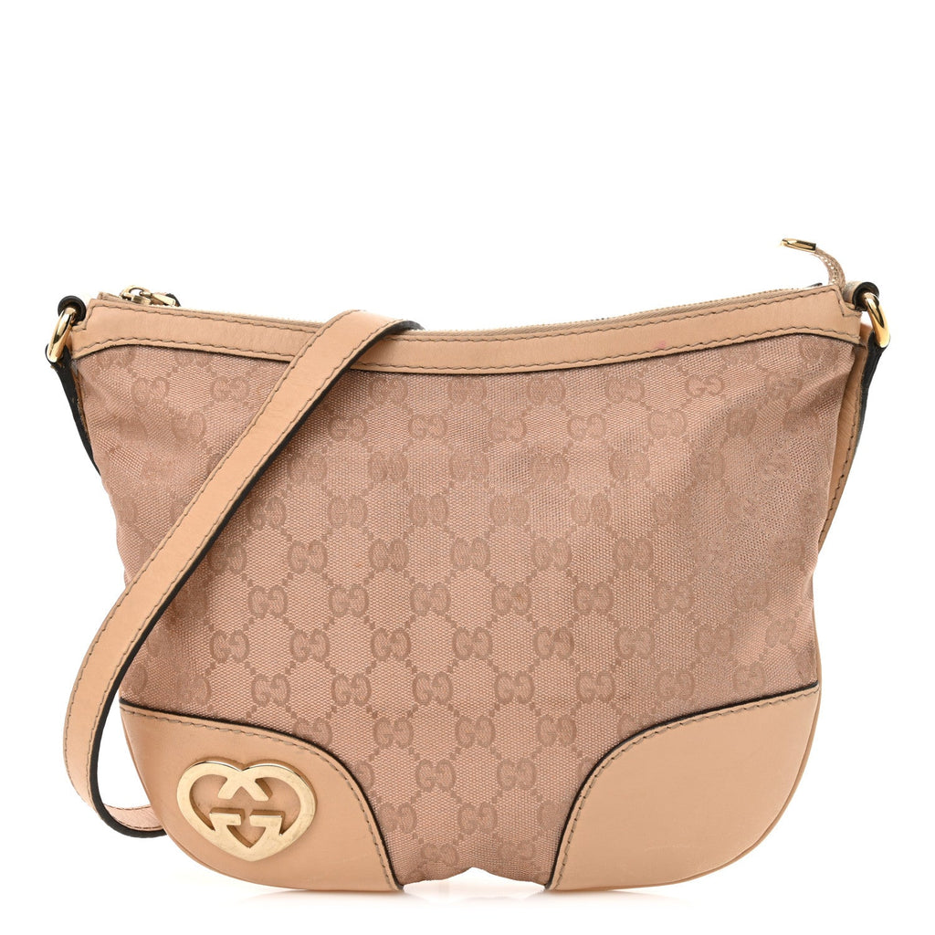 Metallic Monogram Small Lovely Heart Messenger Pink