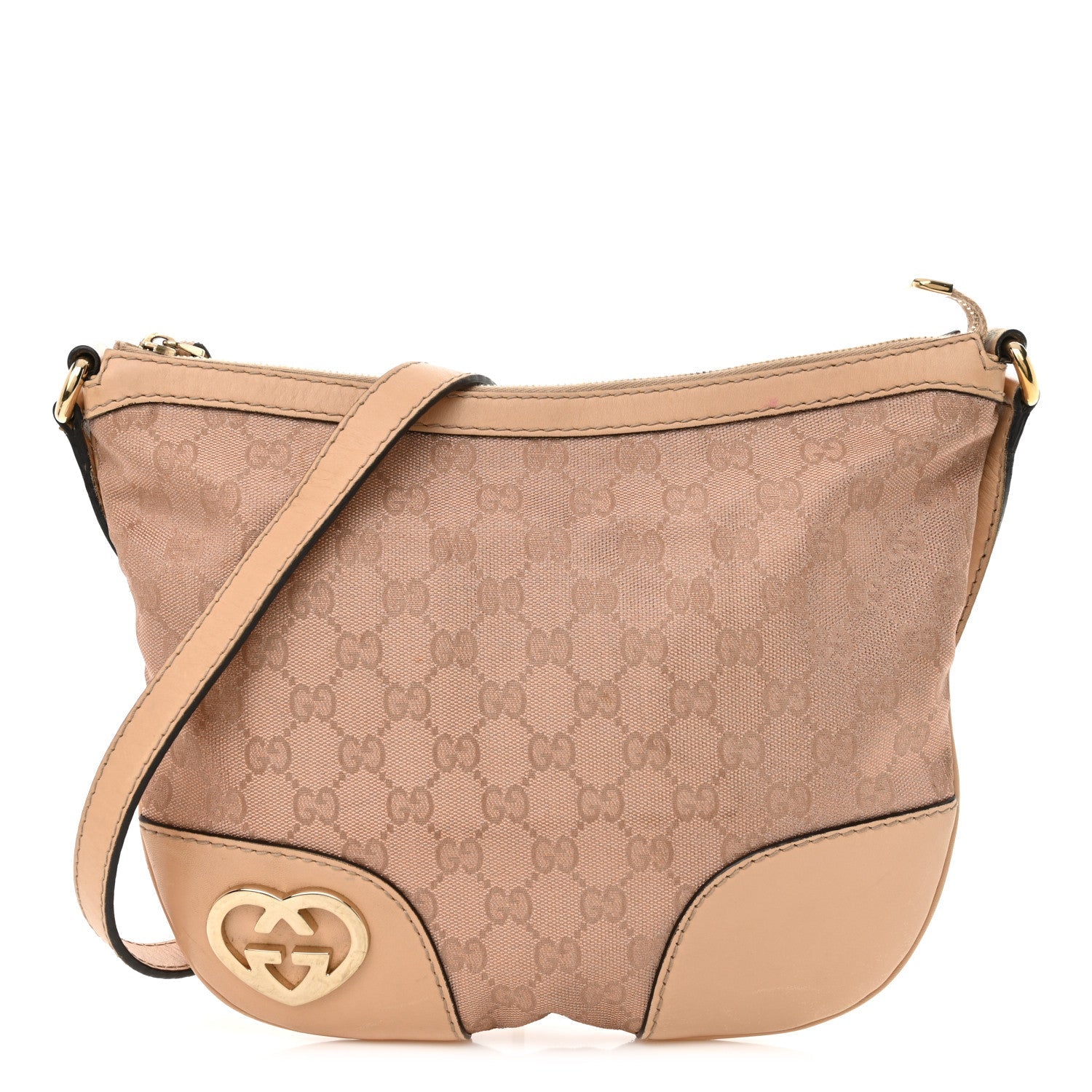 Metallic Monogram Small Lovely Heart Messenger Pink