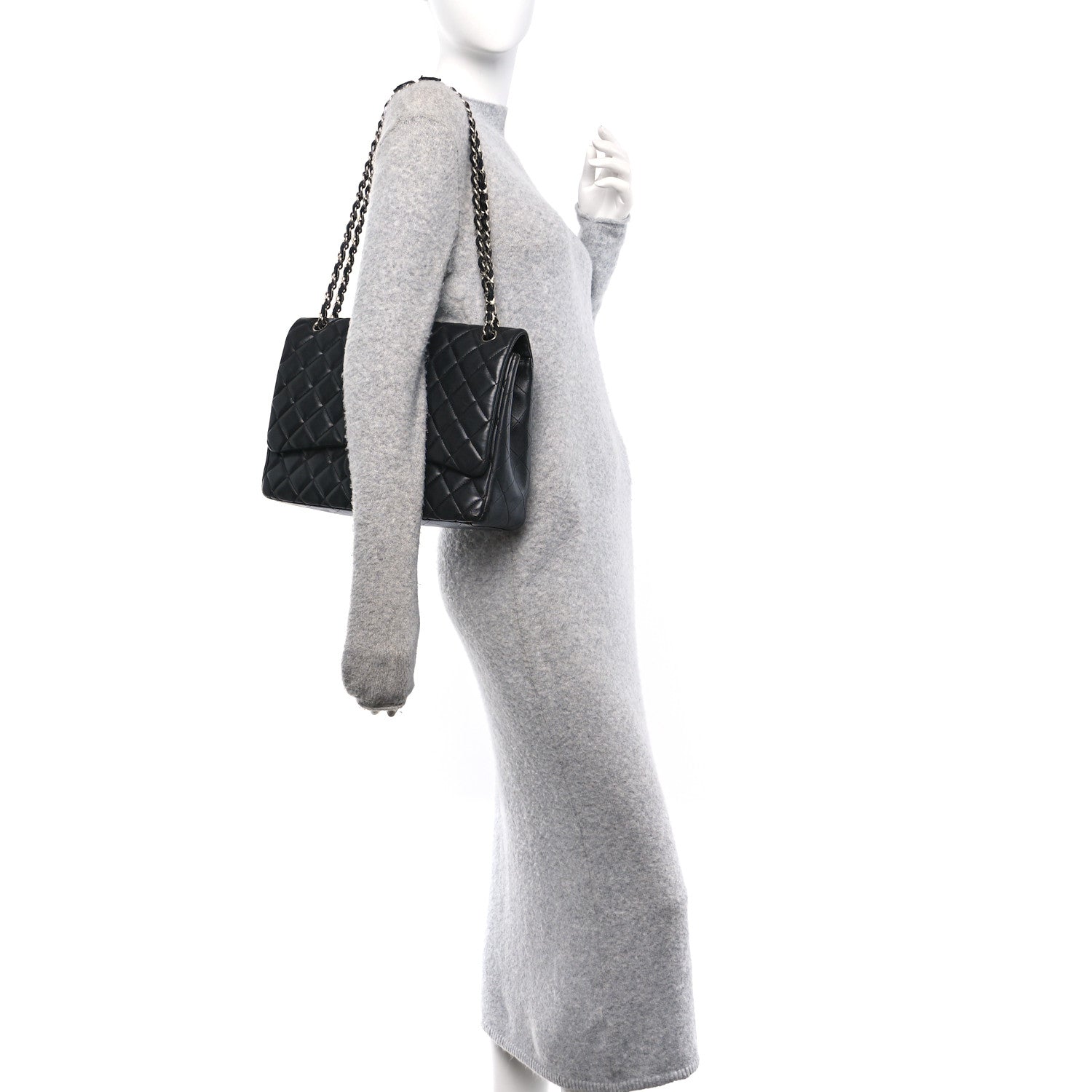 Caviar Quilted Maxi Single Flap Black