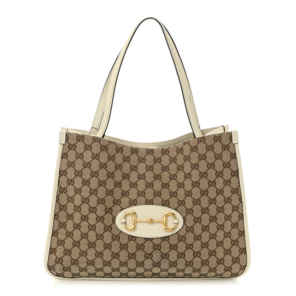 Monogram New Sakai Calfskin Lux Horsebit 1955 Tote Beige Ebony Mystic White