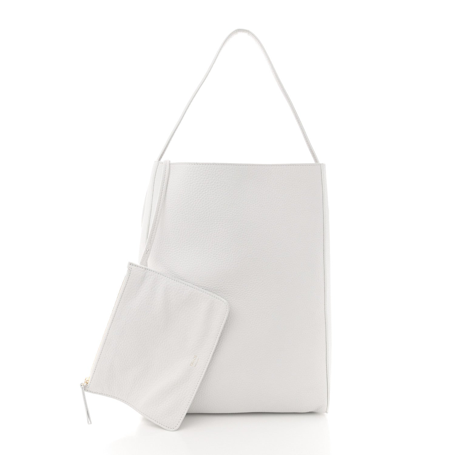 Pebbled Sport Calfskin Frida Tote Optic White