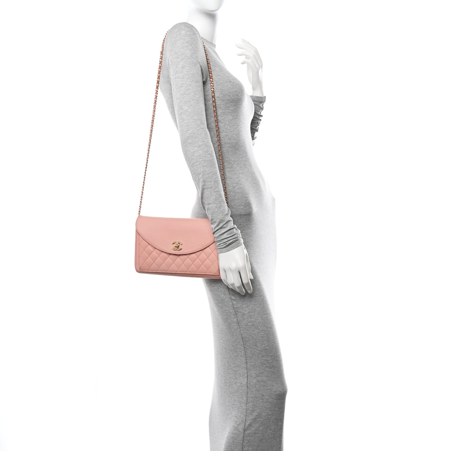 Iridescent Calfskin Smart Pocket Flap Bag Pink