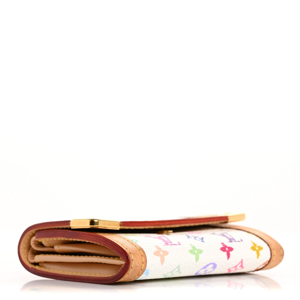 Monogram Multicolor Porte-Monnaie Plat Coin Purse White
