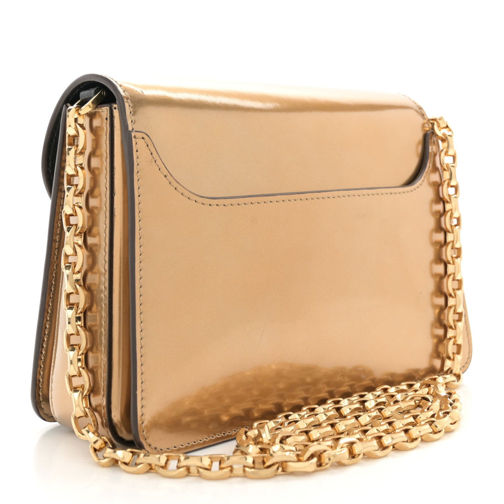 Metallic Calfskin Concerto Bag Gold