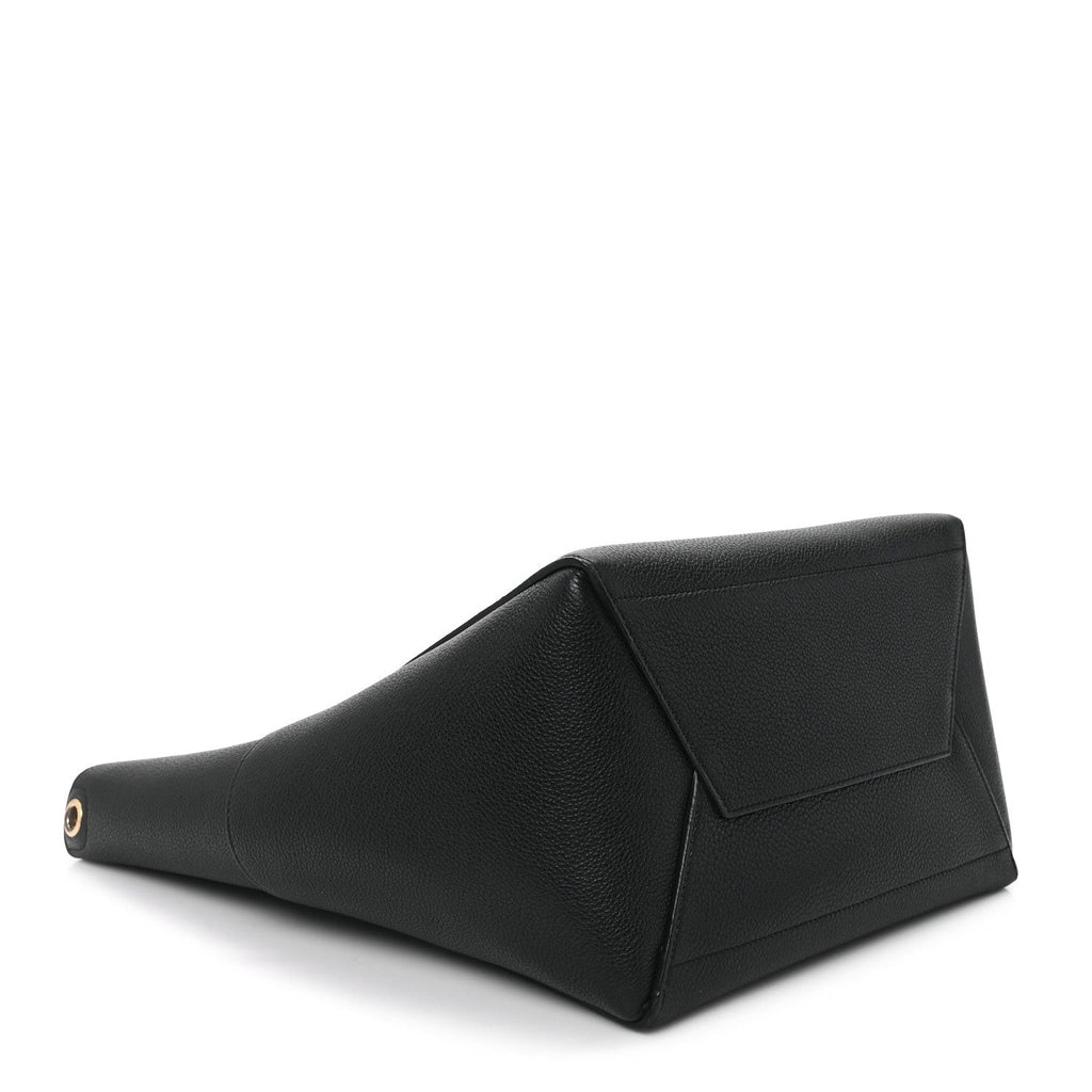 Soft Grained Calfskin Sangle Bucket Bag Black