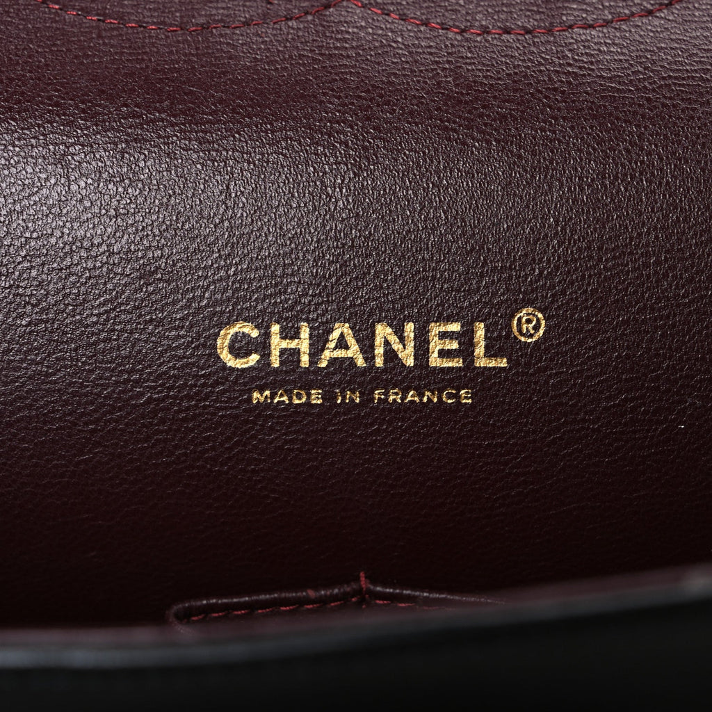 Lambskin Quilted Maxi Double Flap Black
