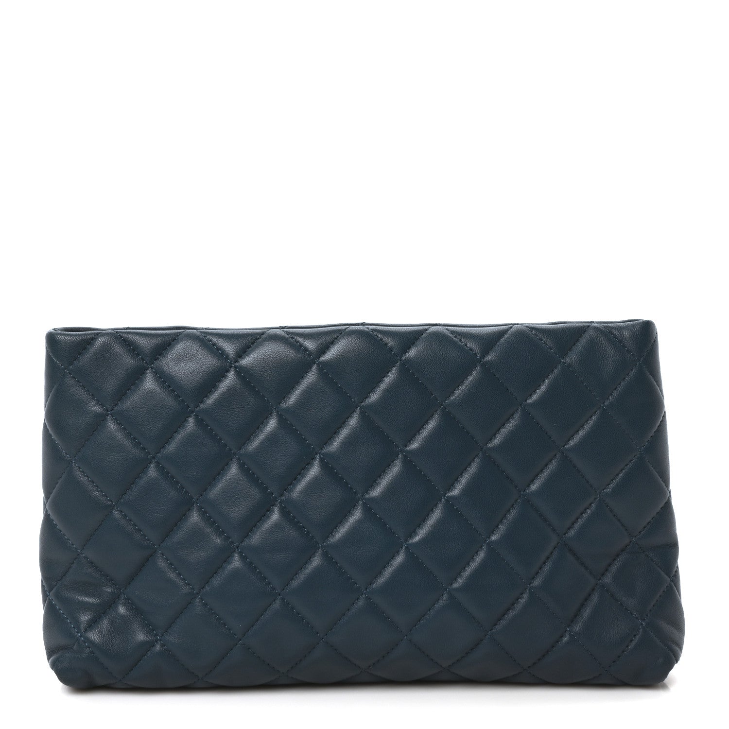 Lambskin Quilted Clutch  Turquoise