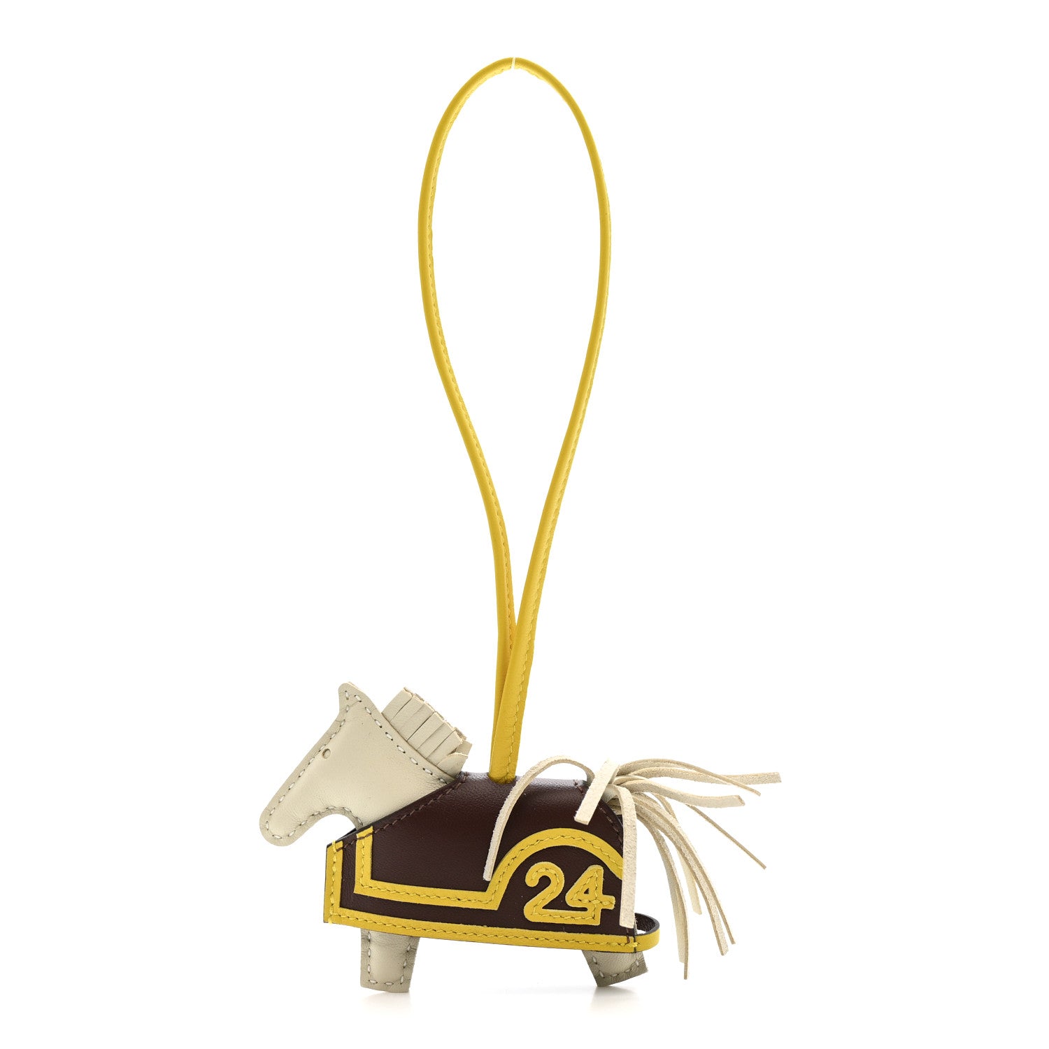 Milo Lambskin Grigri Rodeo Robeo 24 Bag Charm PM Craie Terre Jaune De Naples