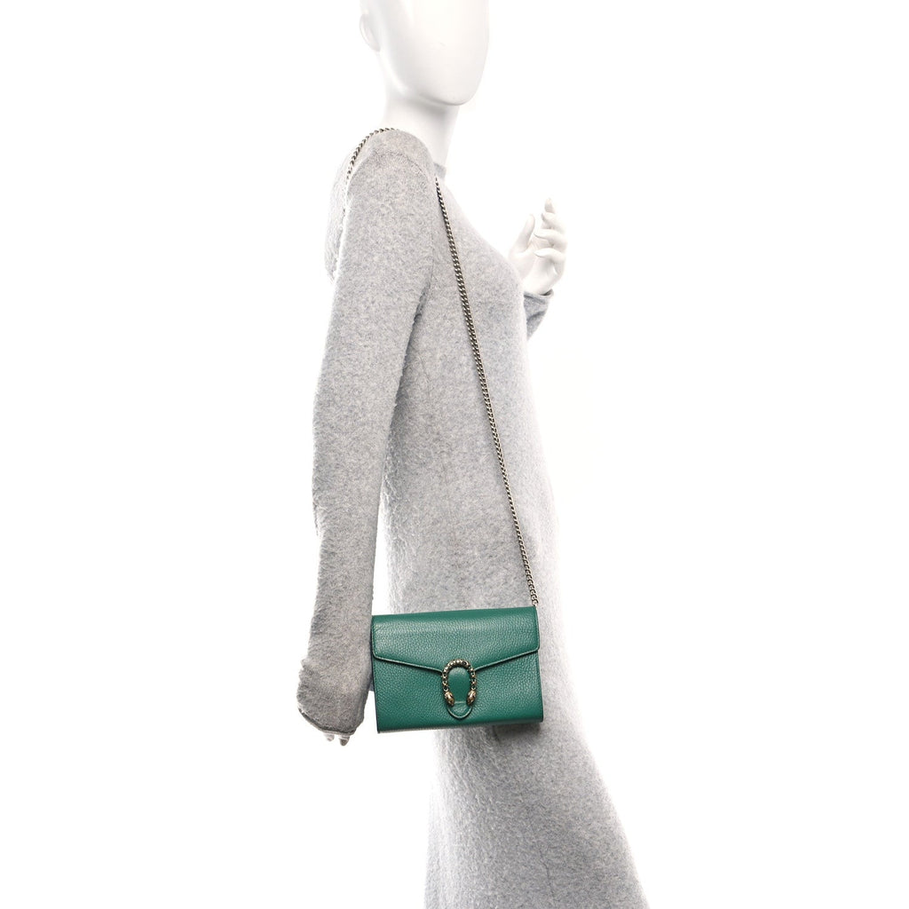 Calfskin Mini Dionysus Chain Wallet Emerald