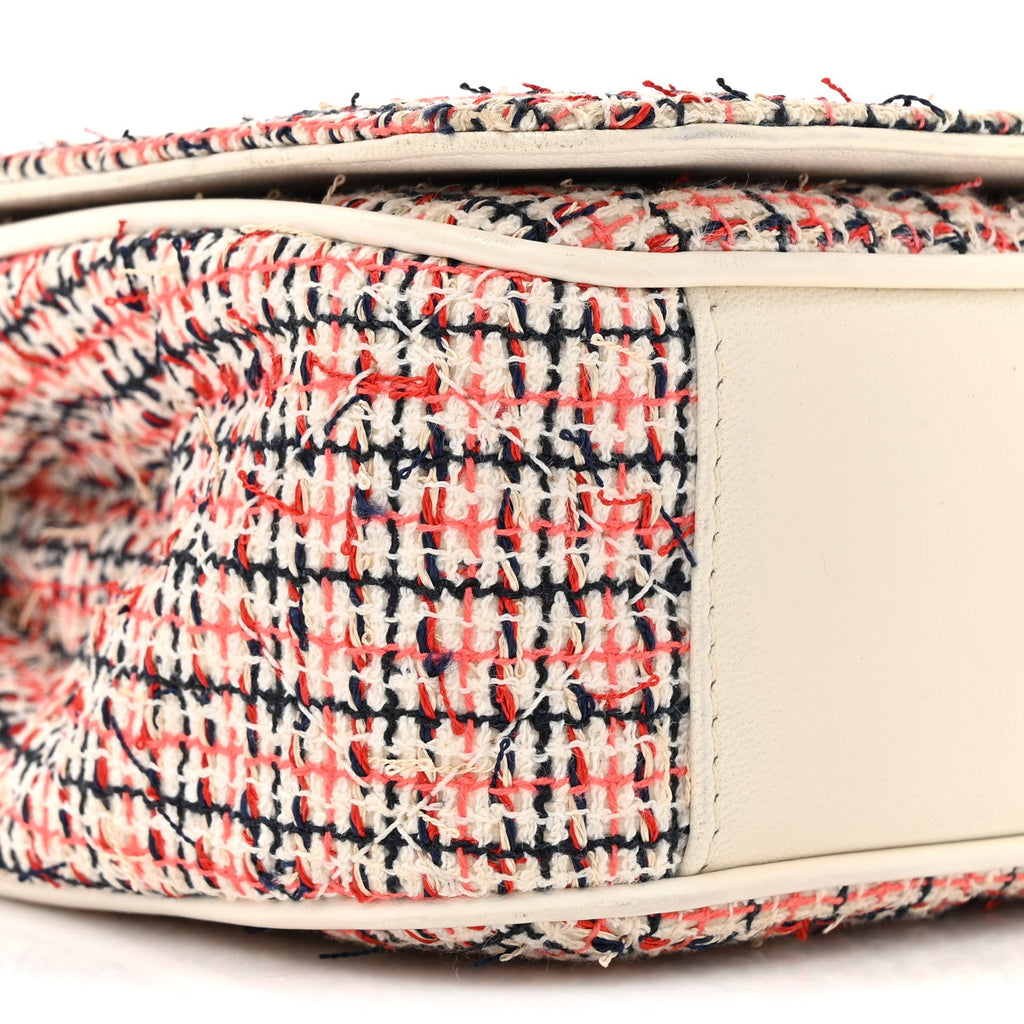 Tweed CC Mania Flap Bag Black Red White