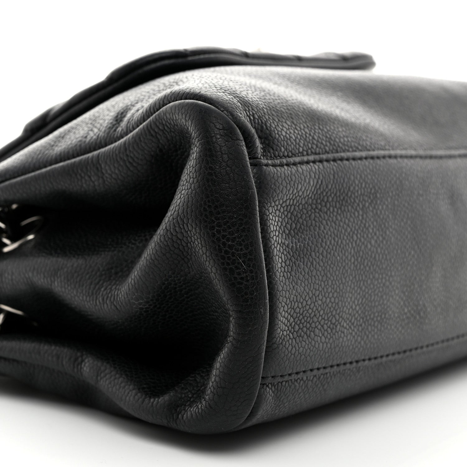 Caviar Quilted Accordion Mademoiselle Flap Black