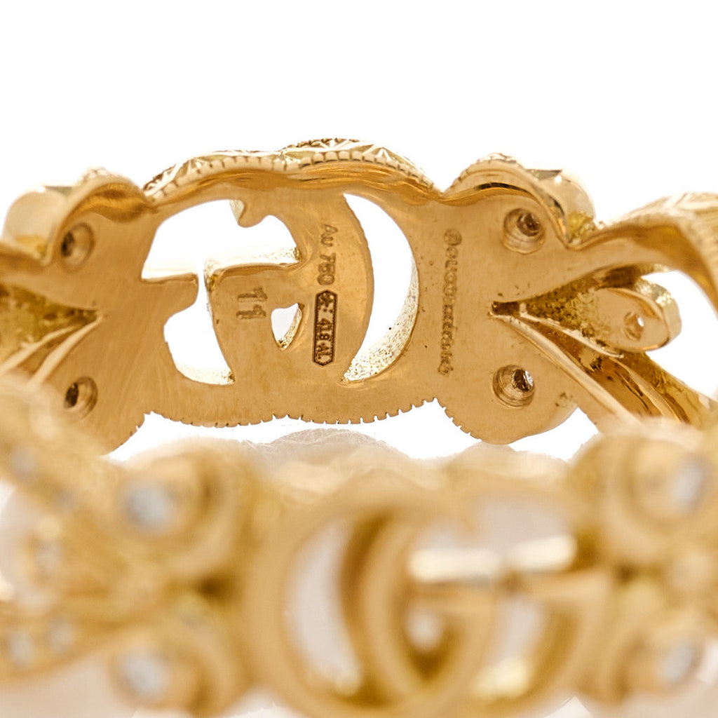 18K Yellow Gold Diamond Flora Ring 50 5.5