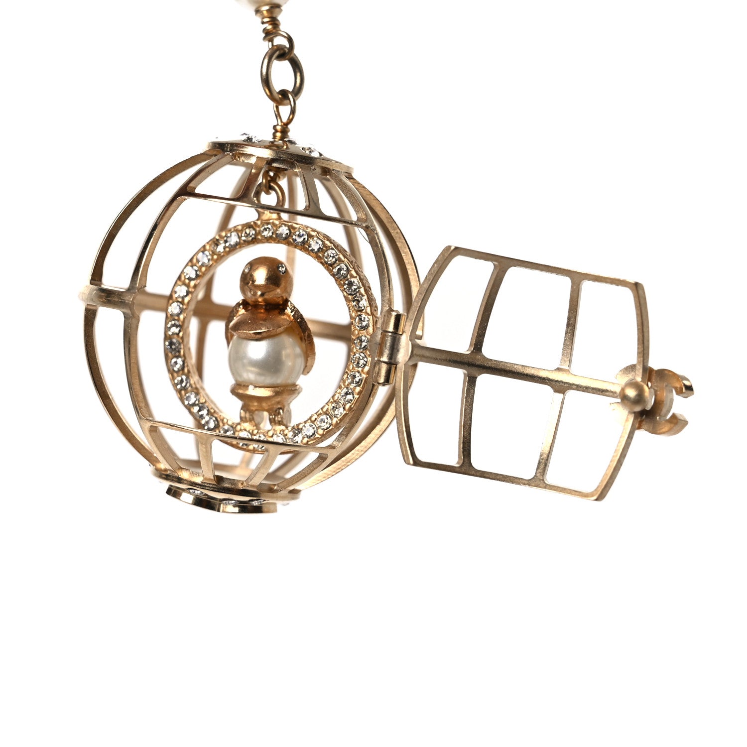 Pearl Chain Birdcage Belt Gold