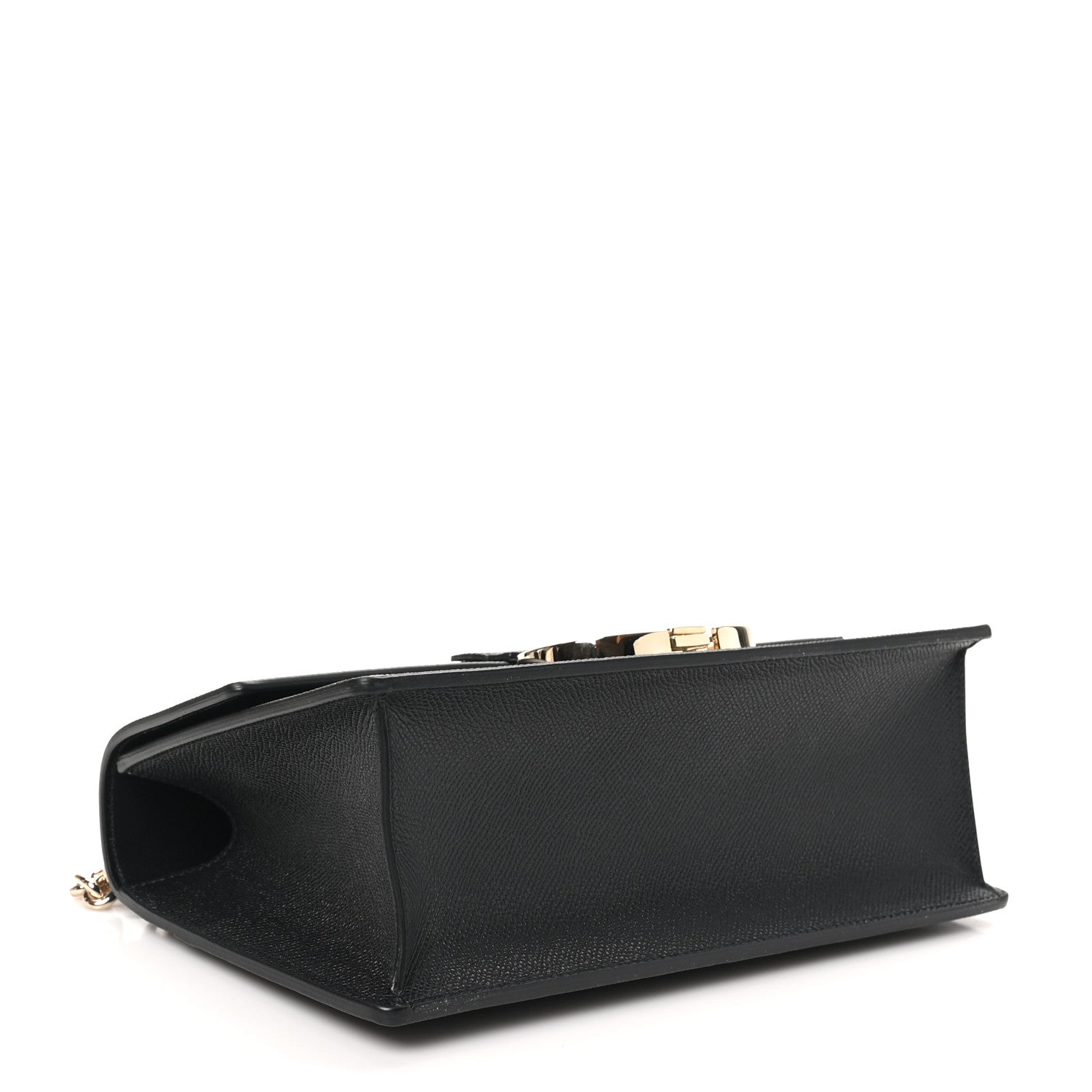 Grained Calfskin Embossed 30 Montaigne Chain Flap Bag Black