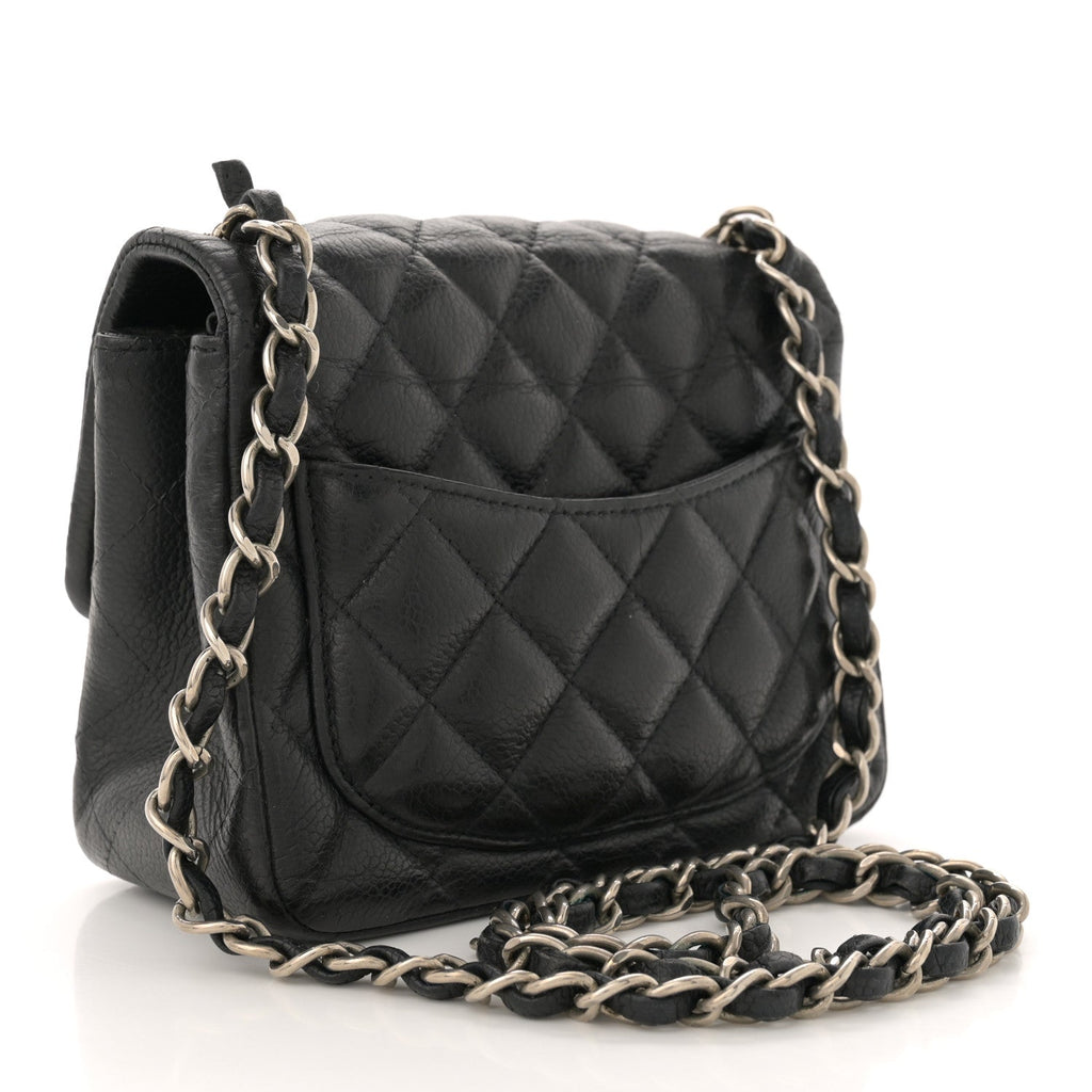 Caviar Quilted Mini Square Flap Black