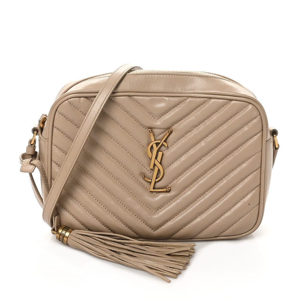 Calfskin Matelasse Monogram Lou Camera Bag Dark Latte