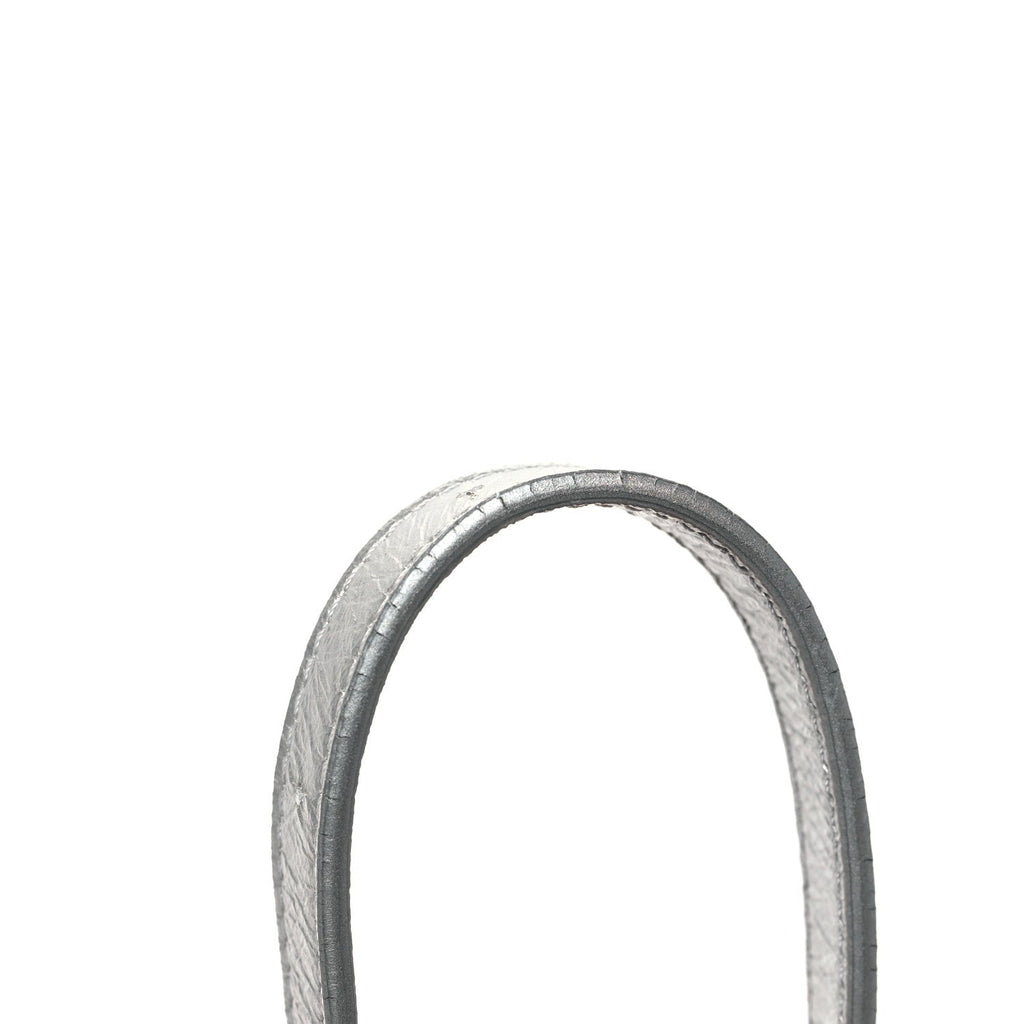 Metallic Glazed Calfskin Round As Earth Evening Bag Silver