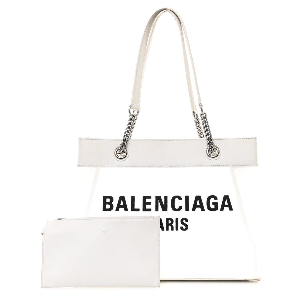Mesh Large Duty Free Tote White