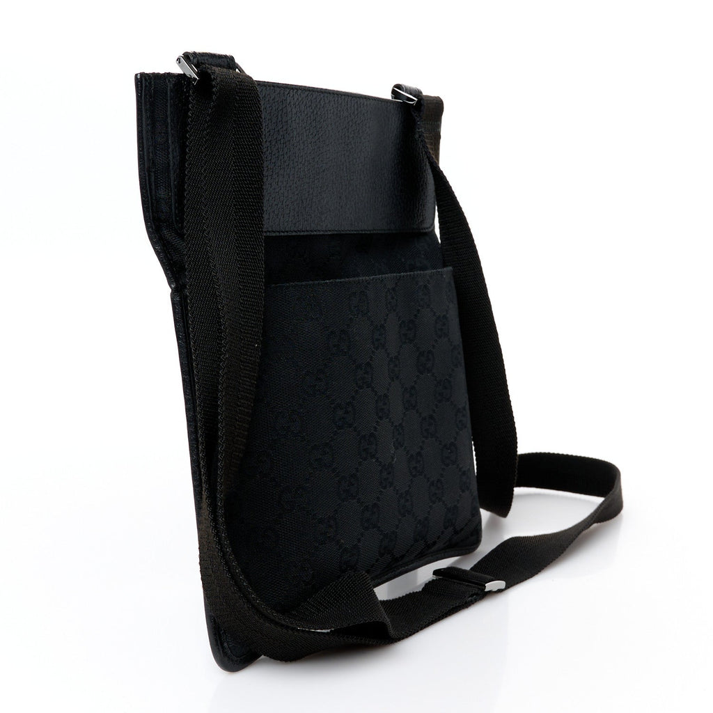 GG Monogram Messenger Crossbody Bag Black