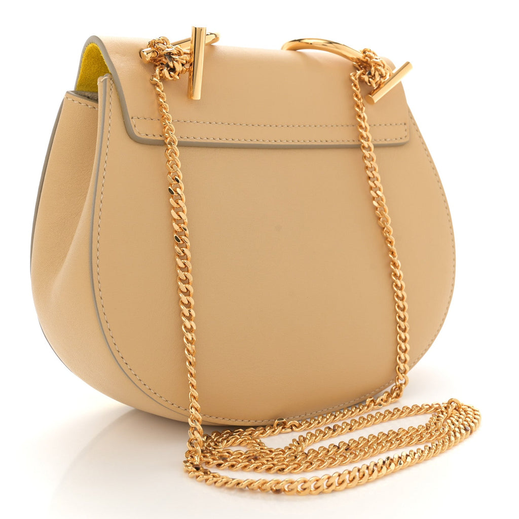 Suede Smooth Calfskin Mini Drew Shoulder Bag Cork Beige