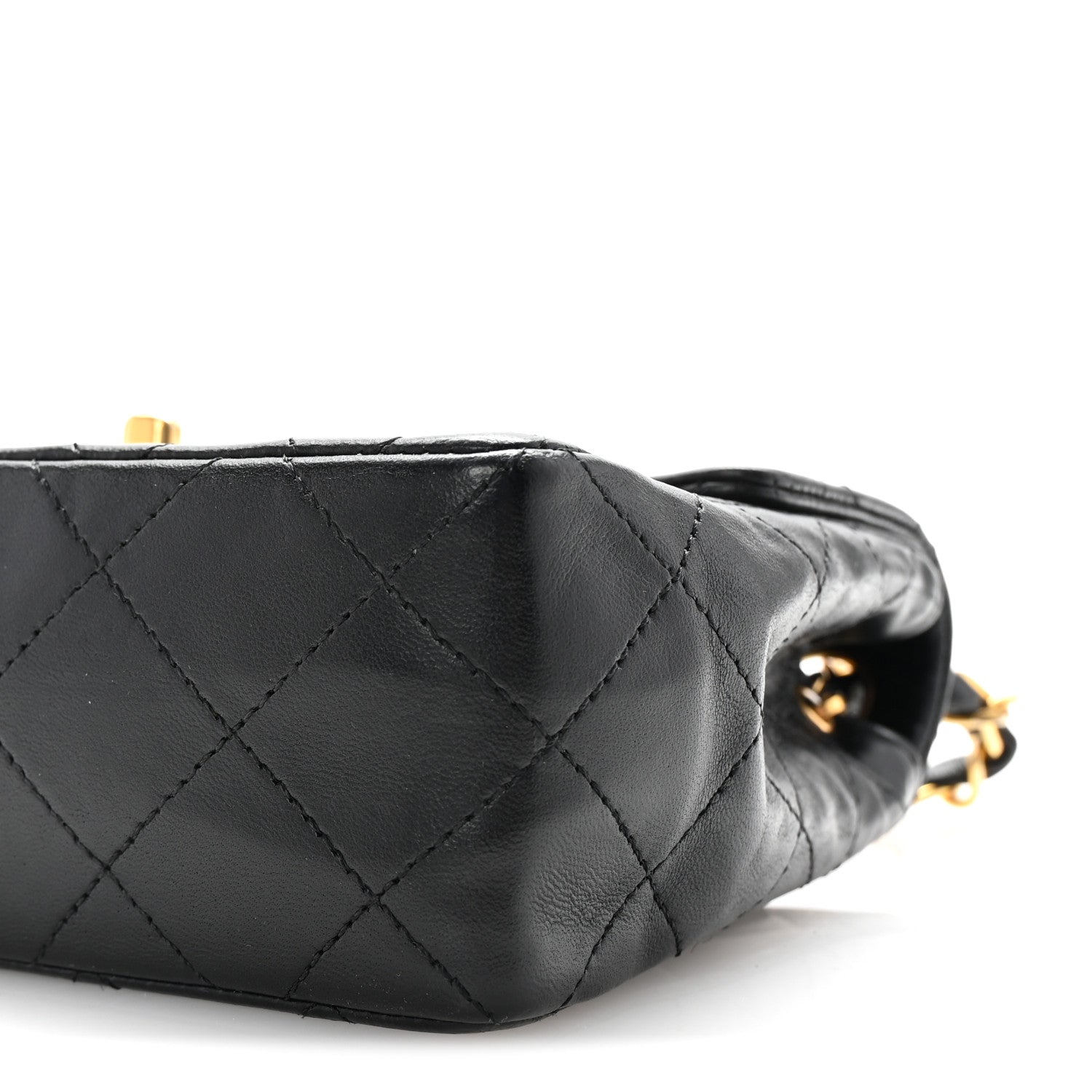 Lambskin Quilted Mini Square Flap Black