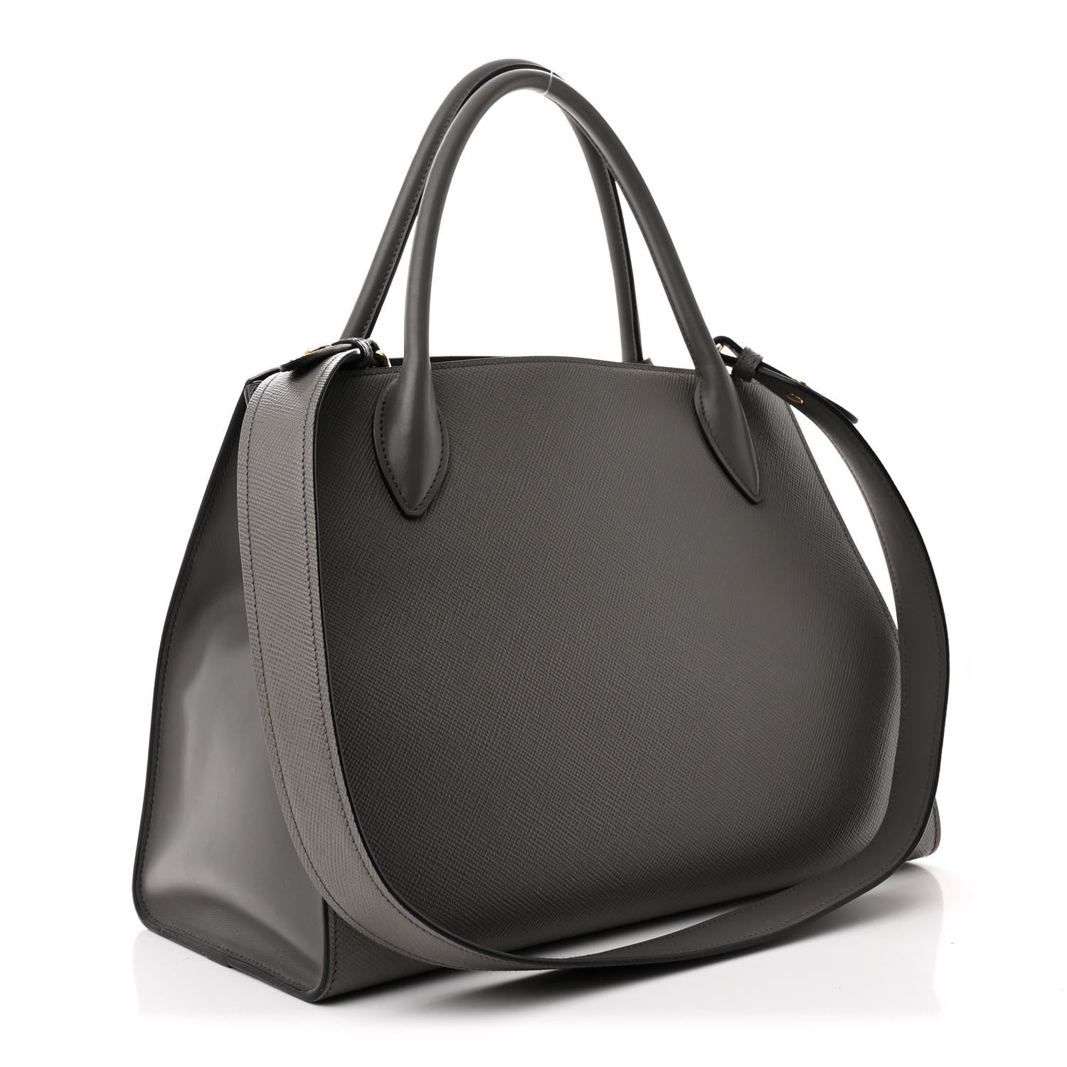 Saffiano Cuir Calfskin Medium Monochrome Top Handle Tote Ardesia