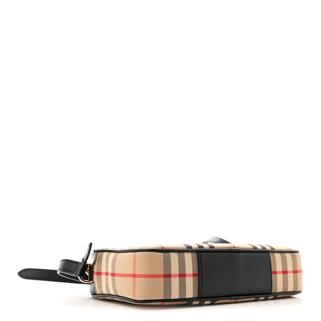 Calfskin Vintage Check Small Camera Bag Archive Beige