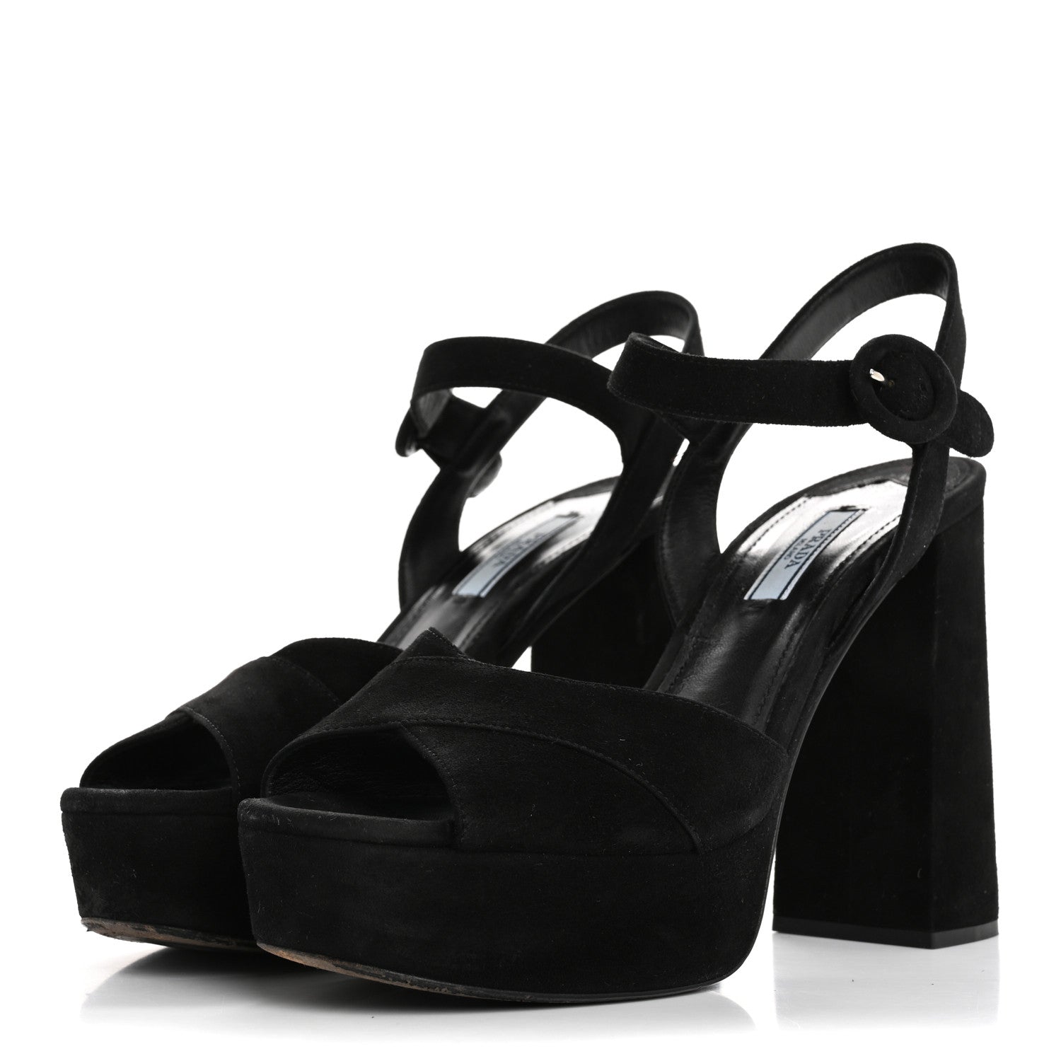 Suede Platform Sandals 39 Black
