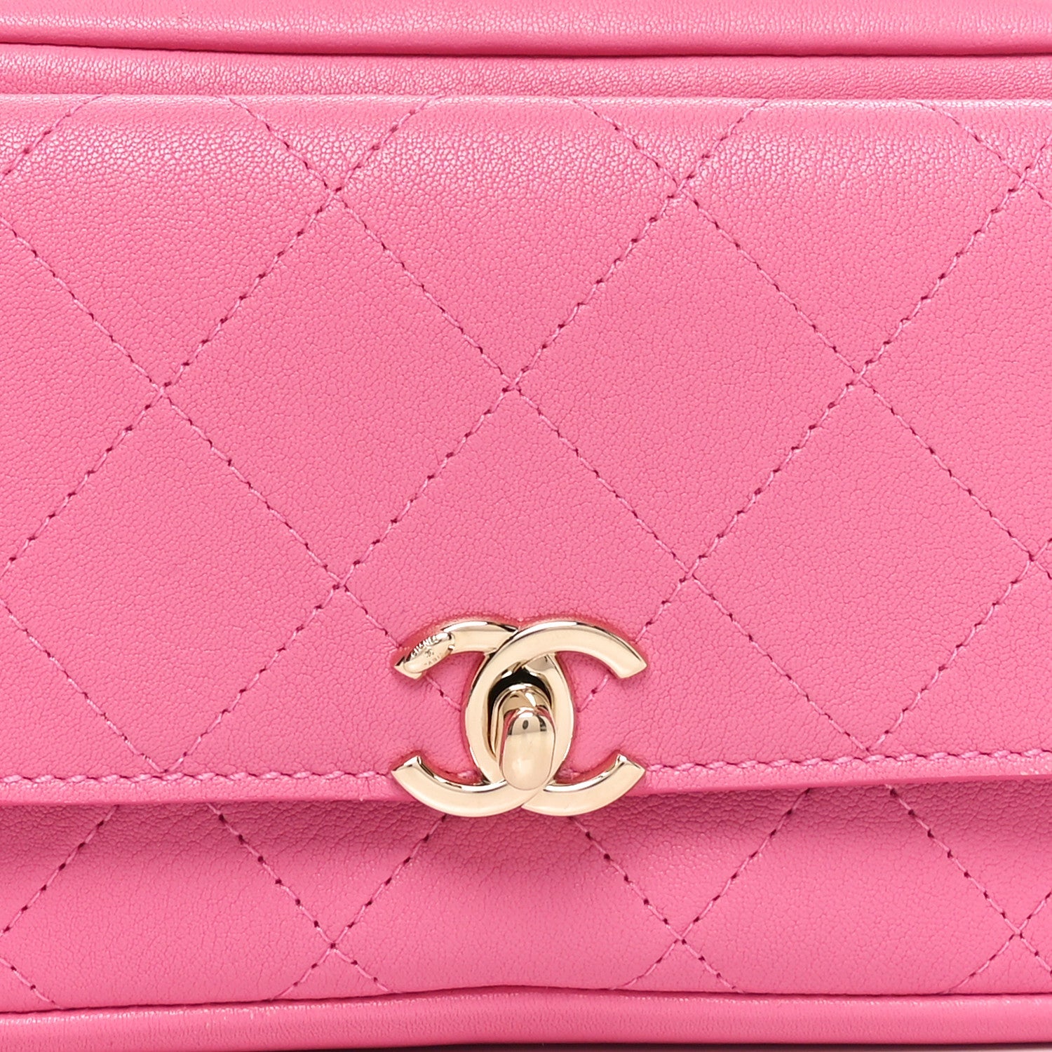Goatksin Quilted Casual Trip Waist Bag Pink