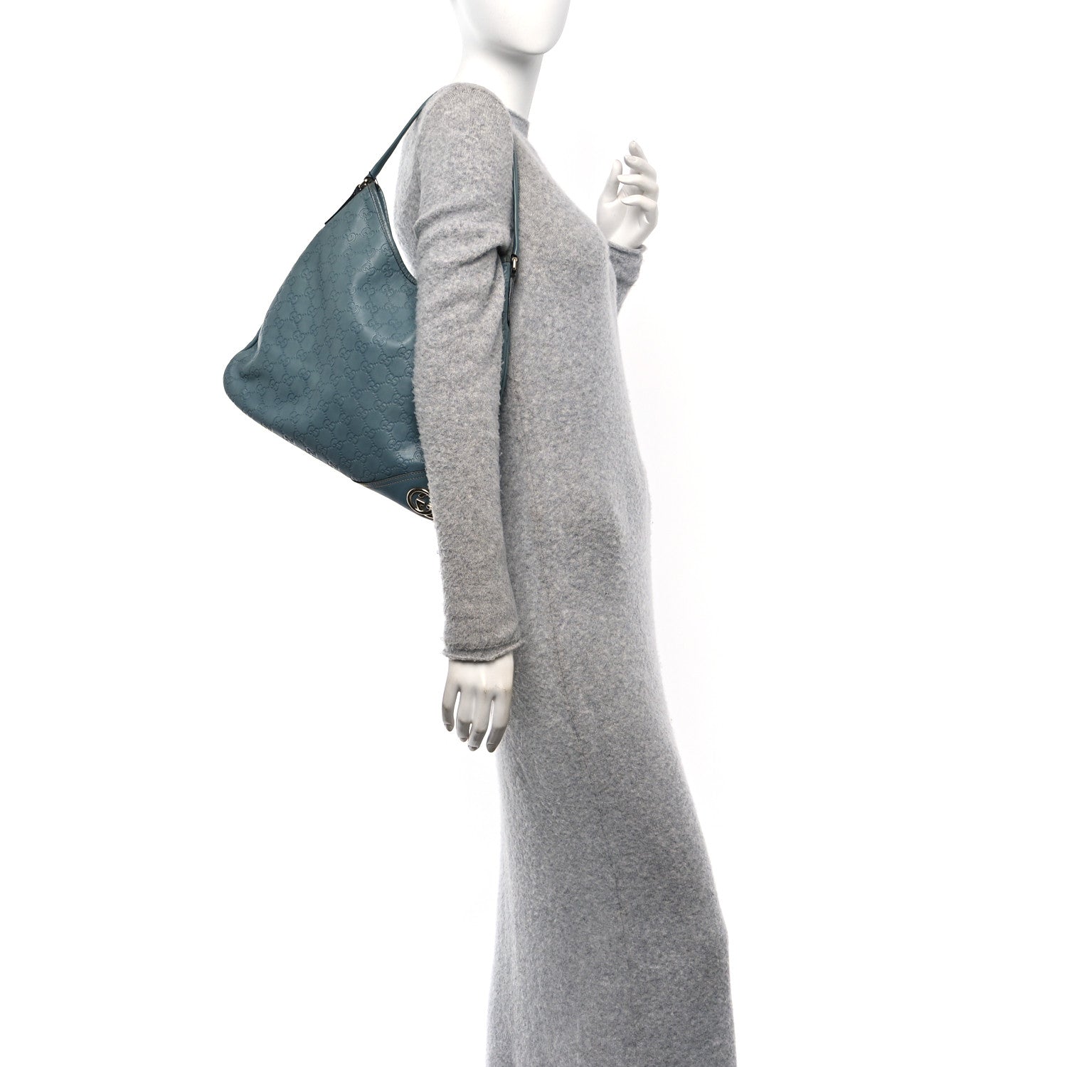 Guccissima Medium New Britt Hobo Blue