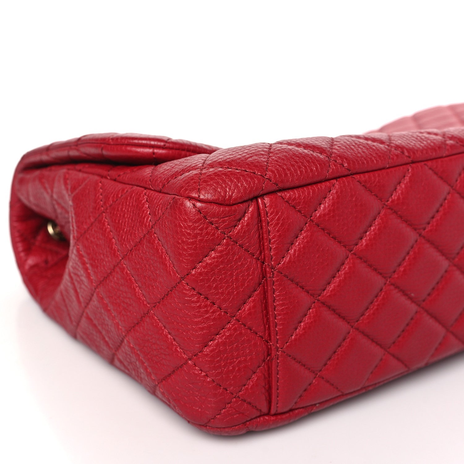 Calfskin Quilted Small XXL Travel Flap Bag Red